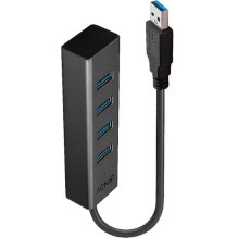Lindy 4 Port USB 3.0 Hub juodas Lindy 4 Port USB 3.0 Hub juodas