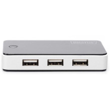 DIGITUS DA-70222 7-Port USB 2.0 Stebulė juoda / sidabrinė