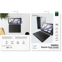 Amazingthing Minimalistinė Case „Keylite Combo“ klaviatūra, skirta „iPad Air“ M3 11 colių, juoda Amazingthing Minimalistinė Case „Keylite Combo“ klaviatūra, skirta „iPad Air“ M3 11 colių, juoda