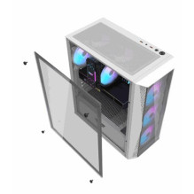 „DarkFlash DK352 Plus“ balta / juoda + 4 ventiliatoriai