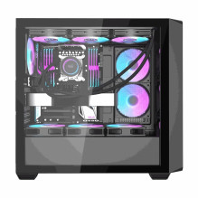 „DarkFlash DS900WD“ juodas + 4 ventiliatoriai