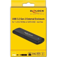 DELOCK išorinis USB C tipo kombinuotas korpusas M.2 USB 3.2 juodas 42633 DELOCK išorinis USB C tipo kombinuotas korpusas M.2 USB 3.2 juodas 42633