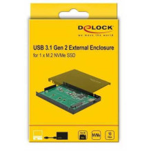 DELOCK išorinis korpusas 2,5 colio M.2 USB 3.1 juodas 42609