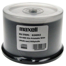 MAXELL CD-R 700MB 52x Printable No ID Cake 50pcs