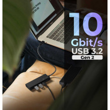 Icy Box IB-HUB1436-CPD USB 3.2 Juoda Icy Box IB-HUB1436-CPD USB 3.2 Juoda