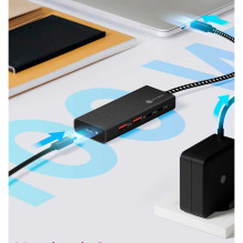 Icy Box IB-HUB1436-CPD USB 3.2 Juoda Icy Box IB-HUB1436-CPD USB 3.2 Juoda