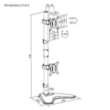 EQUIP 650128 17"-32" dvigubo vertikalaus monitoriaus stalo stovas EQUIP 650128 17"-32" dvigubo vertikalaus monitoriaus stalo stovas