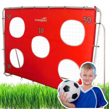 LEAN Toys Futbolo treniruočių tikslas su tiksliniu kilimėliu Red 213x152x75cm