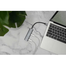 DIGITUS USB-C 3.1 šakotuvas, pilkas DIGITUS USB-C 3.1 šakotuvas, pilkas
