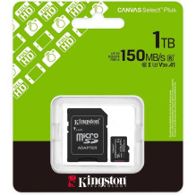 „Kingston Canvas Select Plus“ 1 TB microSDXC 10 klasės UHS-I atmintis, SDCS3 / 1 TB „Kingston Canvas Select Plus“ 1 TB microSDXC 10 klasės UHS-I atmintis, SDCS3 / 1 TB