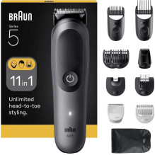 Braun AIO5560 plaukų kirpimo mašinėlė Juoda, pilka 14 ličio jonų Braun AIO5560 plaukų kirpimo mašinėlė Juoda, pilka 14 ličio jonų