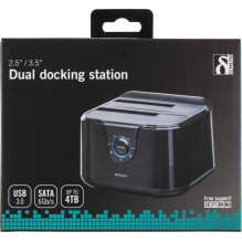 Deltaco MAP-GD35U3 USB 3.0 Dviguba prijungimo stotelė 2,5 ir 3,5 colių SATA diskams Deltaco MAP-GD35U3 USB 3.0 Dviguba prijungimo stotelė 2,5 ir 3,5 colių SATA diskams