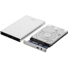 Deltaco MAP-GD29U3 išorinis korpusas, skirtas 1x2.5, SATA 6Gb / s USB 3.0 Silver