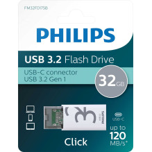 Philips 32GB USB-C 3.2 „Click“ Balta / Pilka FM32FD175B / 00