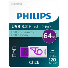 Philips 64GB USB-C 3.2 Click White / Purple FM64FD175B / 00