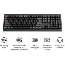 Keychron V6 Ultra 8K Šilkiniai POM Red Juodi (EN) Keychron V6 Ultra 8K Šilkiniai POM Red Juodi (EN)