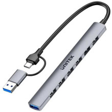 UNITEK H1209AGY01 USB-A / C 7in1USB-A PRIEVADAI 5GBPS UNITEK H1209AGY01 USB-A / C 7in1USB-A PRIEVADAI 5GBPS