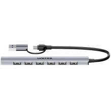 UNITEK H1209AGY01 USB-A / C 7in1USB-A PRIEVADAI 5GBPS UNITEK H1209AGY01 USB-A / C 7in1USB-A PRIEVADAI 5GBPS