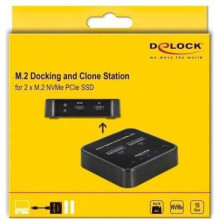 DELOCK prijungimo stotelė, skirta 2 x M.2 NVMe PCIe SSD diskams su klonu DELOCK prijungimo stotelė, skirta 2 x M.2 NVMe PCIe SSD diskams su klonu