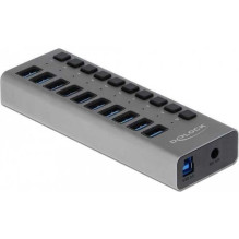 DELOCK 63670 išorinis 5 Gbps USB šakotuvas su 10 prievadų + komutatorius