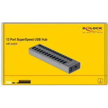 DELOCK 63738 išorinis USB 5 Gbps šakotuvas su 13 prievadų + komutatorius