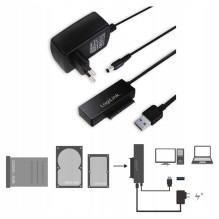 Logilink AU0050 USB 3.0 – 1,8 colio / 2,5 colio / 3,5 colio SATA, juodas