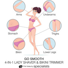 Rio SHTR-EU / 1.3 Go Smooth 4-In-1 Lady Shaver &amp; Bikini Trimmer, White