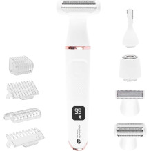 Rio SHTR-EU / 1.3 Go Smooth 4-In-1 moteriškas skustuvas ir bikinio zonos kirptuvas, baltas