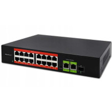 Qoltec 52291 16xRJ45 2xRJ45 Uplink 1xSFP