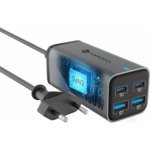 FORCELL F-ENERGY GaN III VT-49 ładowarka biurkowa 2 x Typ C + 2 x USB A PD QC4.0 SFC2.0 5A 100W szara FORCELL F-ENERGY GaN III VT-49 ładowarka biurkowa 2 x Typ C + 2 x USB A PD QC4.0 SFC2.0 5A 100W szara