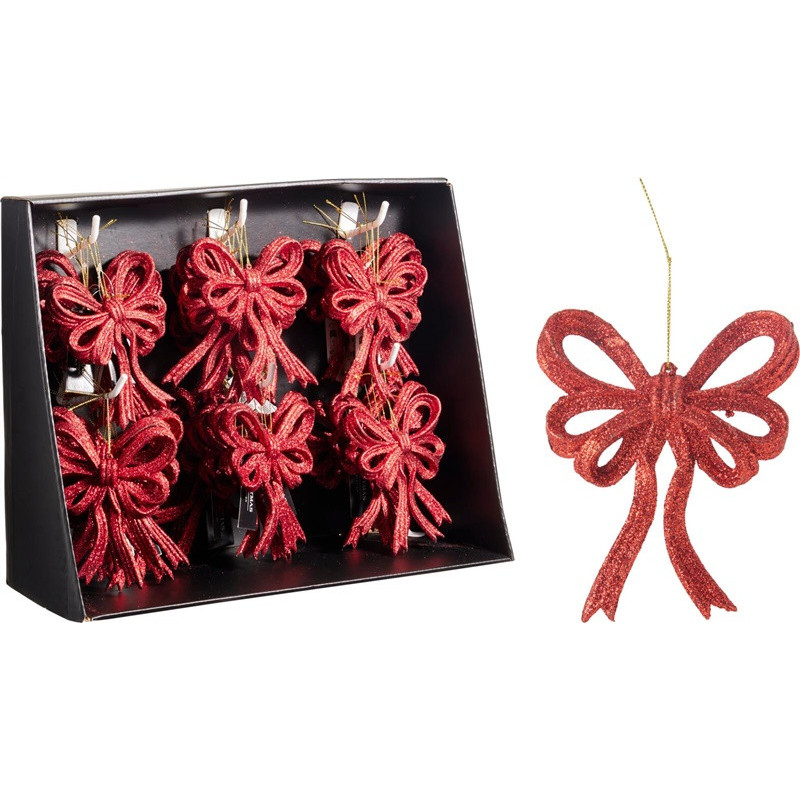 Christmas Tree toy Bow, red, plastic