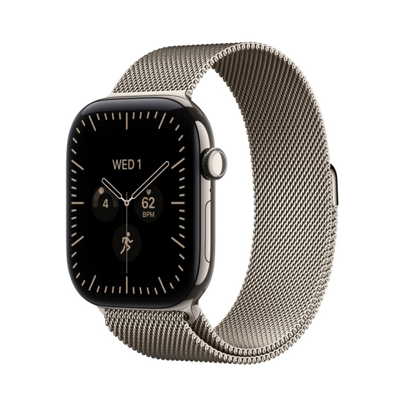 Pulkstenis Apple Watch Series 12 GPS + Cellular 42mm Natural Titanium Case with Natural Milanese Loop