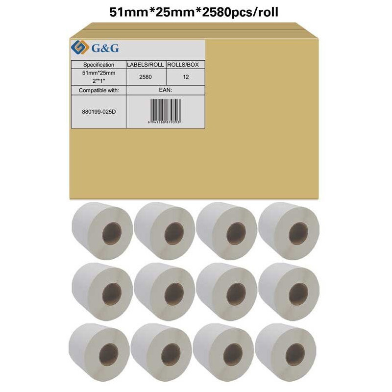 G&amp;G White Self-adhesive Printing Labels (19791)