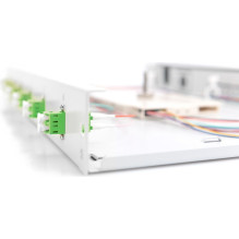 Optinio pluošto sujungimo dėžutė Digitus - 1U - su įranga - 6x LC APC DX - OS2