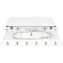 Optinio pluošto sujungimo dėžutė Digitus - 1U - su įranga - 6x LC APC DX - OS2