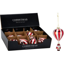Christmas Tree toy ABR221070, white / red, glass