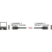 Kabelis Delock Delock 84845 1m 20Gbit / s Schwarz Thunderbolt-Kabel