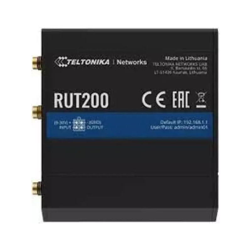 LTE Cat 4 maršrutizatorius Teltonika RUT200 802.11n 10 / 100 Mbit / s Ethernet LAN (RJ-45) prievadai 2 Mesh palaikymas N