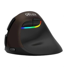 Ergonomiška Pelė - Delux M618 Mini Gold, USB / "Bluetooth" / 2,4G, 4 DPI Lygiai, 1 000 mAh, Auksinė