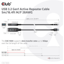 Club3D USB 3.2 A Verlängerungskabel 5m aktiv 5 Gbps St / Bu