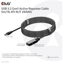 Club3D USB 3.2 A Verlängerungskabel 5m aktiv 5 Gbps St / Bu