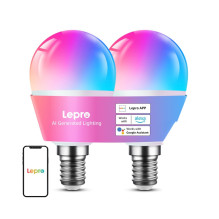 LED Lemputė - LEPRO BP1-2 E14 470 lm Išmaniosios LED Lemputės, 2 Vnt.