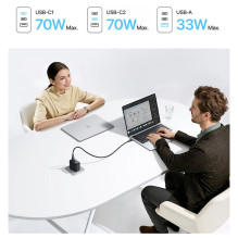 Sieninis įkroviklis - Baseus EnerFill FE22 70 W GaN įkroviklis