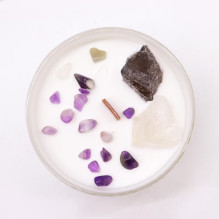 Žvakė - Ancient Wisdom Crown Chakra Crystal Candle Ocean Breeze Žvakė - Ancient Wisdom Crown Chakra Crystal Candle Ocean Breeze