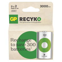 Įkraunama Baterija - GP ReCyko R20 3 000 mAh 2 Vnt. Naujos Įkraunama Baterija - GP ReCyko R20 3 000 mAh 2 Vnt. Naujos