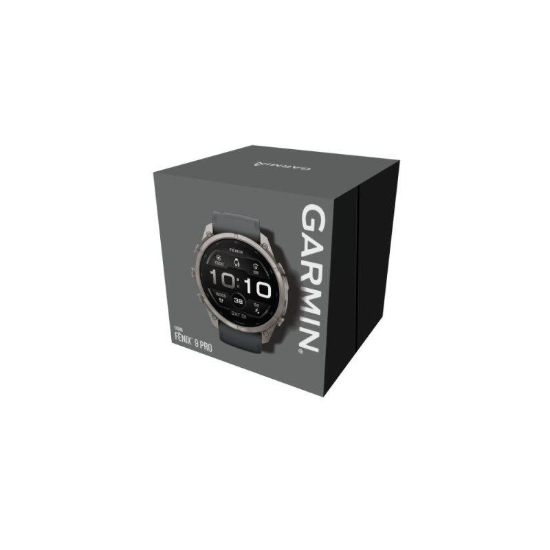Viedpulksteni Garmin Fenix 9 Pro - 51mm Titanium with Graphite / Black Silicone Band