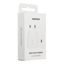 SAMSUNG originalus įkroviklis C tipo PD 3A 25W GaN EP-T2510NWEGEU baltas lizdas SAMSUNG originalus įkroviklis C tipo PD 3A 25W GaN EP-T2510NWEGEU baltas lizdas