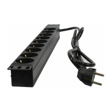19zbh. Steckdosenleiste, 9xDosen(CEE7)- Stecker(CEE7), ALU, Schwarz, Synergy 21, 19zbh. Steckdosenleiste, 9xDosen(CEE7)- Stecker(CEE7), ALU, Schwarz, Synergy 21,