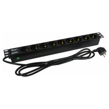 19zbh. Steckdosenleiste, 9xDosen(CEE7)- Stecker(CEE7), ALU, Schwarz, Synergy 21, 19zbh. Steckdosenleiste, 9xDosen(CEE7)- Stecker(CEE7), ALU, Schwarz, Synergy 21,
