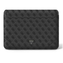 „Guess“ PU 4G trikampio formos metalinis kompiuterio dėklas su logotipu, 16', juodas „Guess“ PU 4G trikampio formos metalinis kompiuterio dėklas su logotipu, 16', juodas